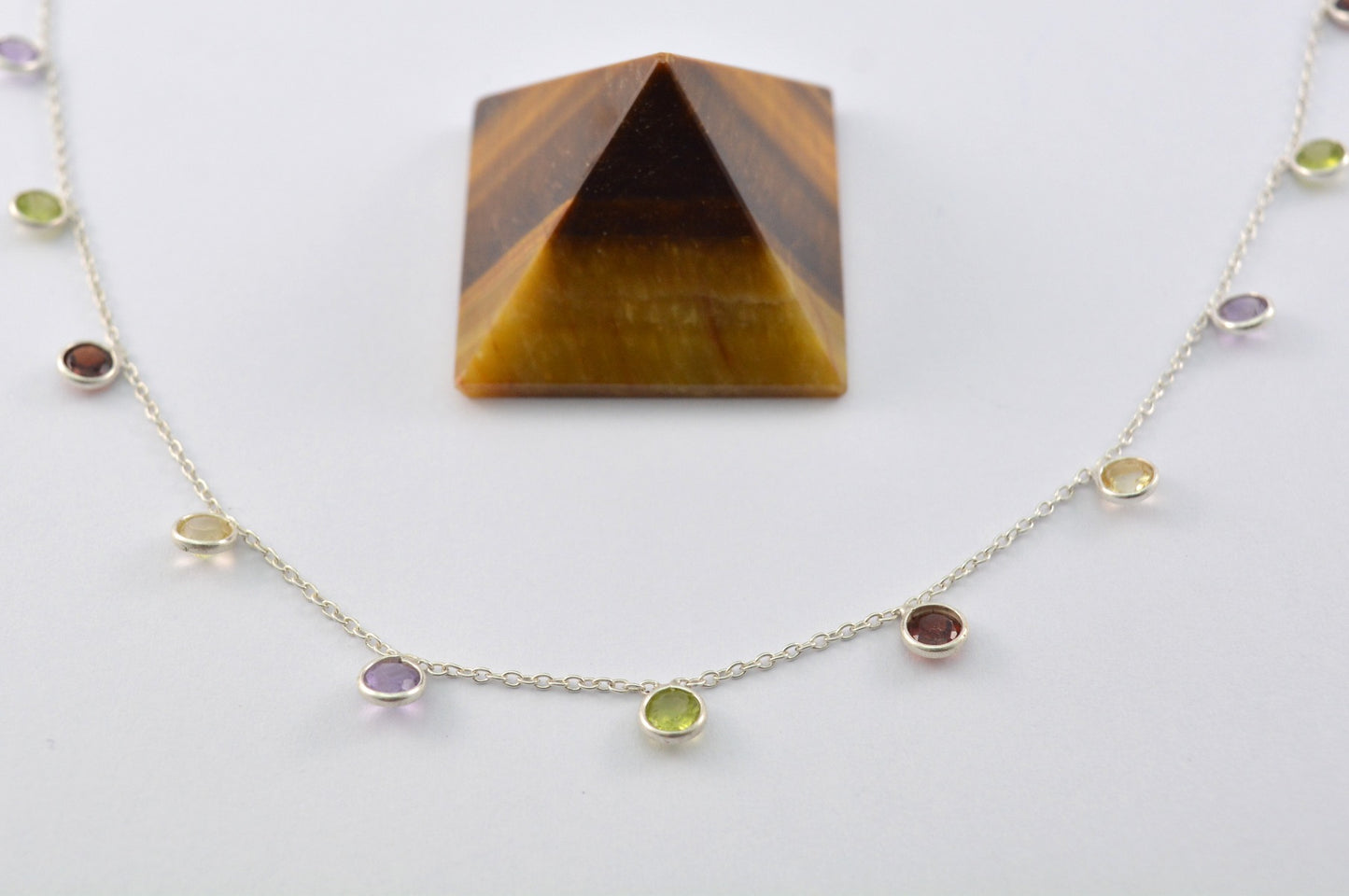 Stunning 925 Silver Gold Rosary Chain - Stone 4mm