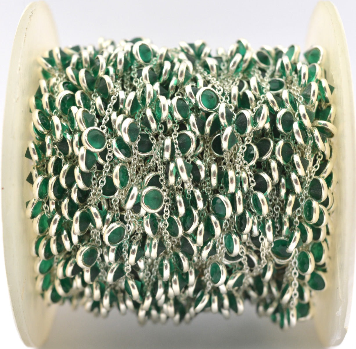 925 Silver Gold Rosary Chain with Onyx - 4mm