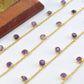 Vintage 925 Silver Gold Rosary Chain - Amethyst 4mm