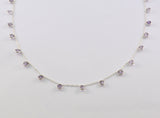 Light Amethyst Rosary Chain, 925 Sterling Silver, 4mm Faceted