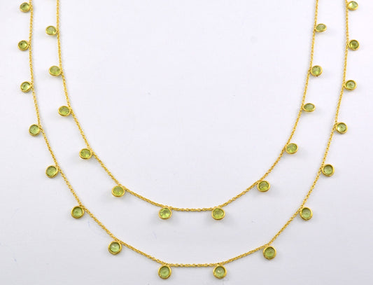 Peridot Rosary Chain, 925 Sterling Silver, 4mm Faceted - view 3