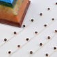 Garnet Rosary Chain - 925 Silver Gold, 3mm