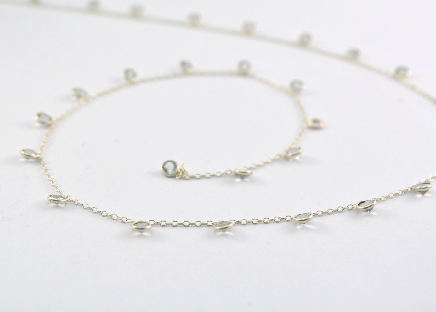 Garnet Rosary Chain - 925 Silver Gold, 3mm