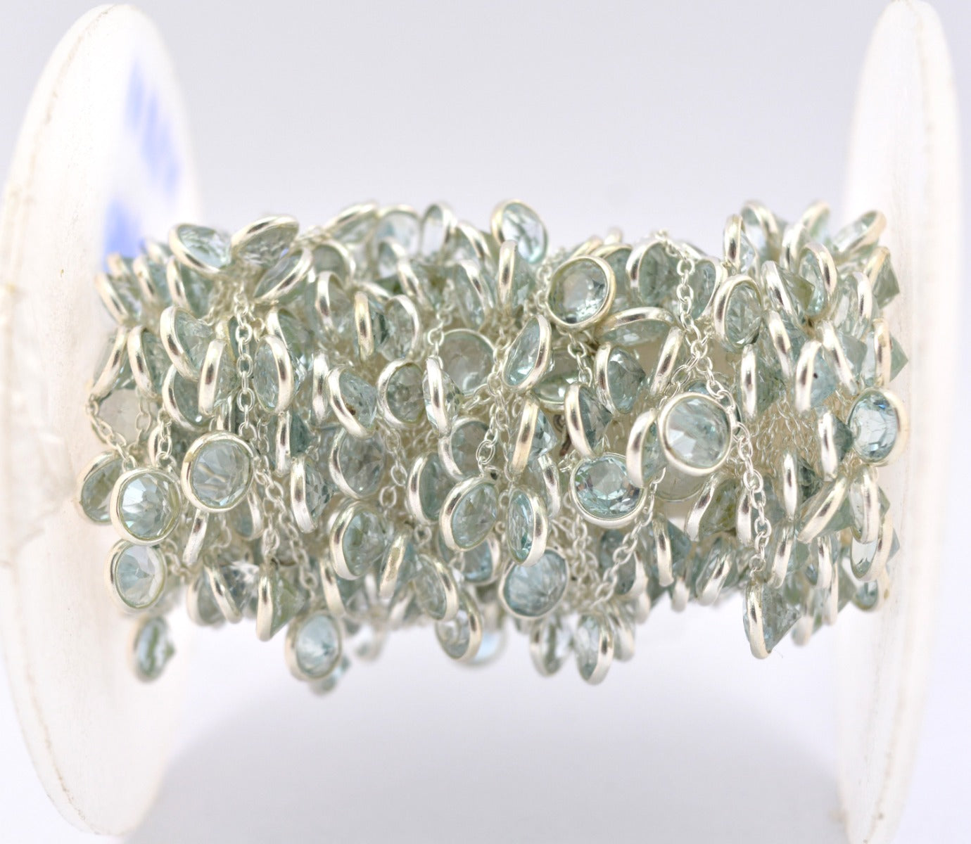 Topaz Rosary Chain - 925 Silver Gold, 3mm