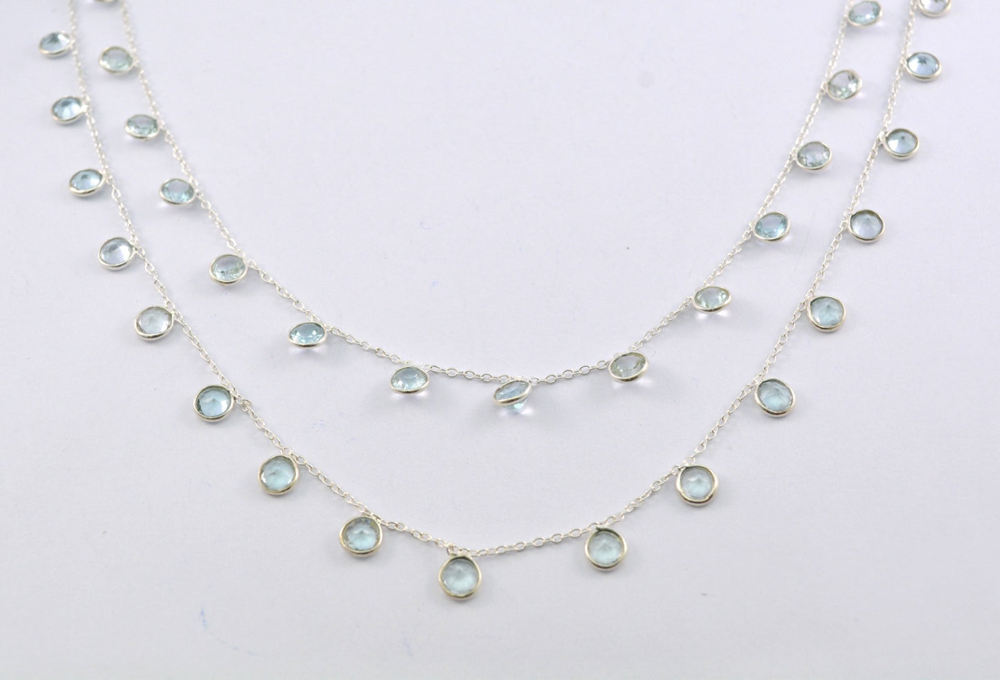 Topaz Rosary Chain - 925 Silver Gold, 3mm