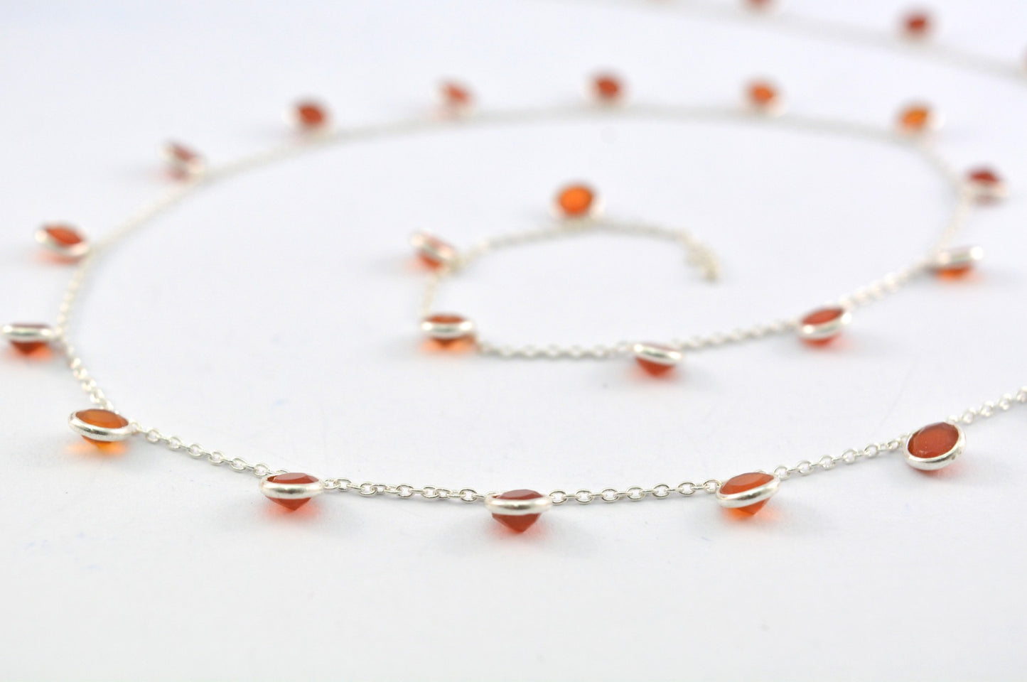 925 Silver Gold Rosary Chain with Stone - 4mm