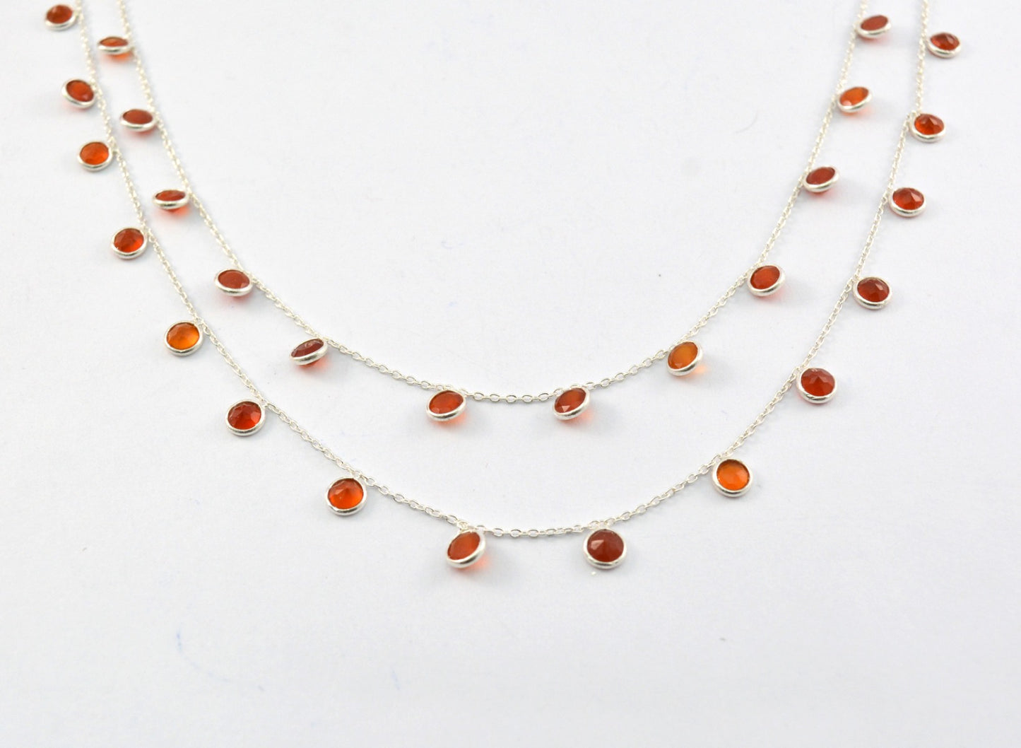 925 Silver Gold Rosary Chain with Stone - 4mm