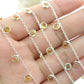 Citrine Rosary Chain - 925 Silver Gold, 4mm