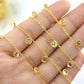 Citrine Rosary Chain - 925 Silver Gold, 4mm