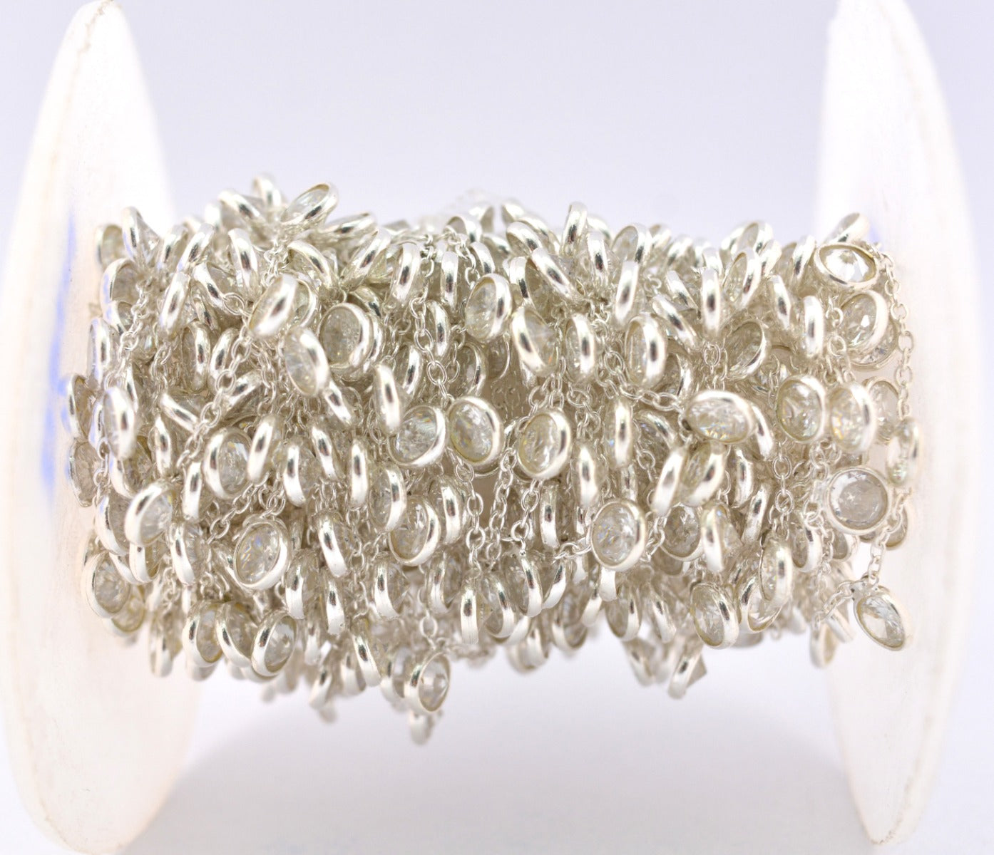 Stunning Crystal Rosary Chain in 925 Silver Gold - 4mm