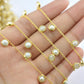 925 Silver Gold Rosary Chain with Pearl - 4mm