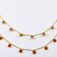 Coral Rosary Chain - 925 Silver Gold, 4mm