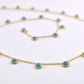 Turquoise Rosary Chain - 925 Silver Gold, 4mm