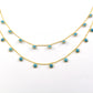 Turquoise Rosary Chain - 925 Silver Gold, 4mm