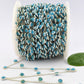 Turquoise Rosary Chain - 925 Silver Gold, 4mm