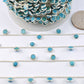 Turquoise Rosary Chain - 925 Silver Gold, 4mm