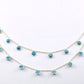 Turquoise Rosary Chain - 925 Silver Gold, 4mm