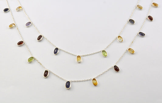 Stone Rosary Chain - 925 Silver Gold, 4.00mm #2 - view 3