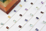 Stylish 925 Silver Gold Rosary Chain - Multi Stone 4.00mm