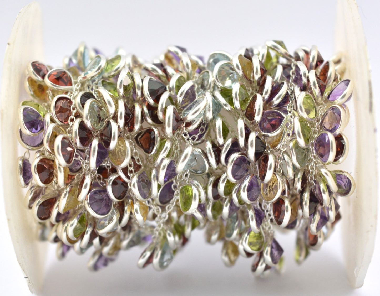 925 Silver Rosary Chain with Stone - 4.00mm