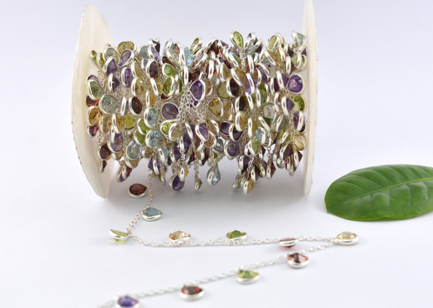 925 Silver Rosary Chain with Stone - 4.00mm