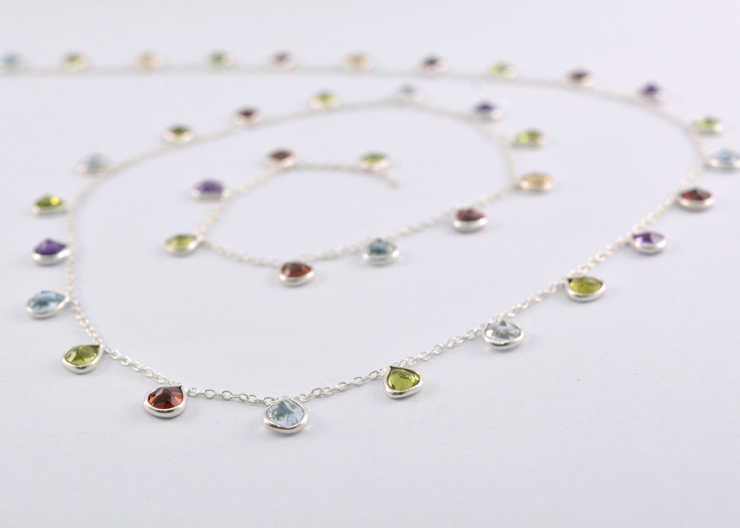 925 Silver Rosary Chain with Stone - 4.00mm