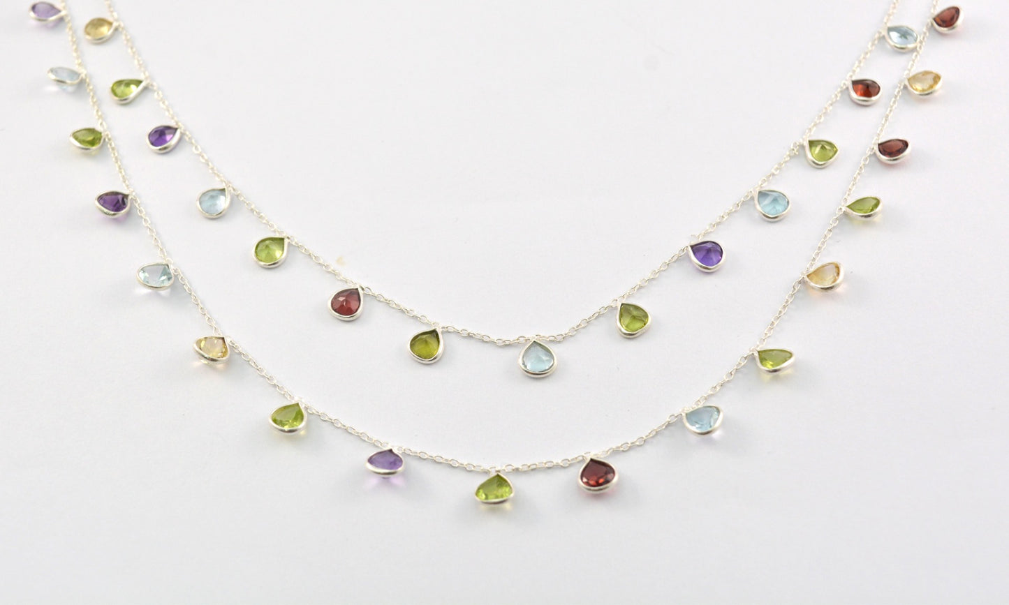 925 Silver Rosary Chain with Stone - 4.00mm