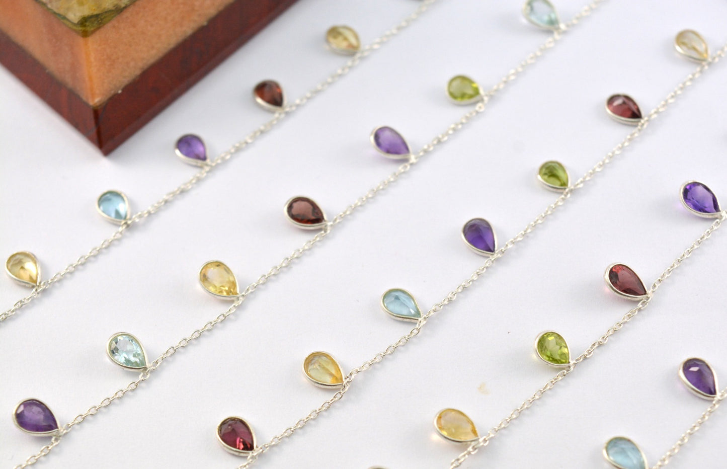 Stone Rosary Chain - 925 Silver Gold, 4.00mm #3