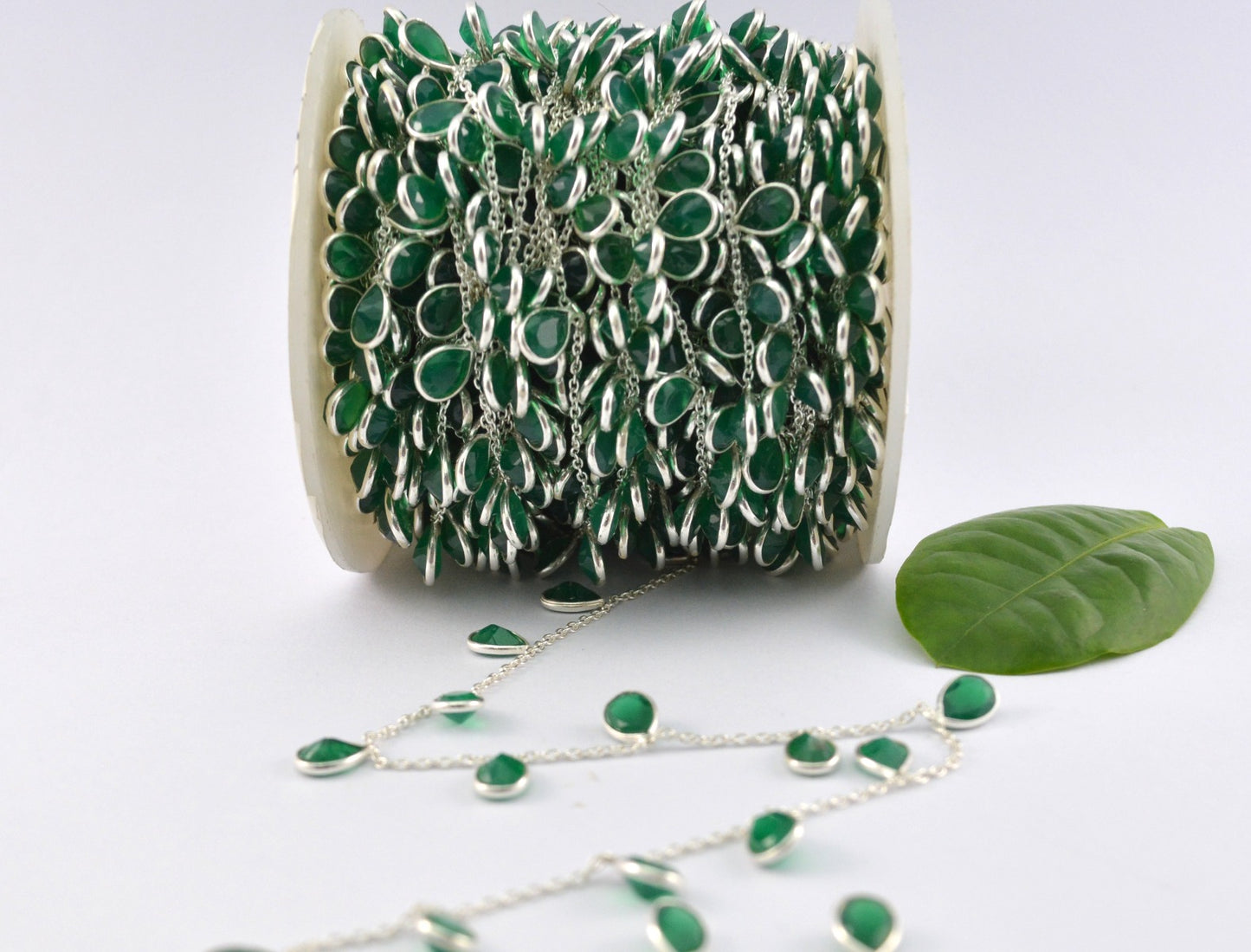 925 Silver Gold Rosary Chain with Onyx - 4.00mm