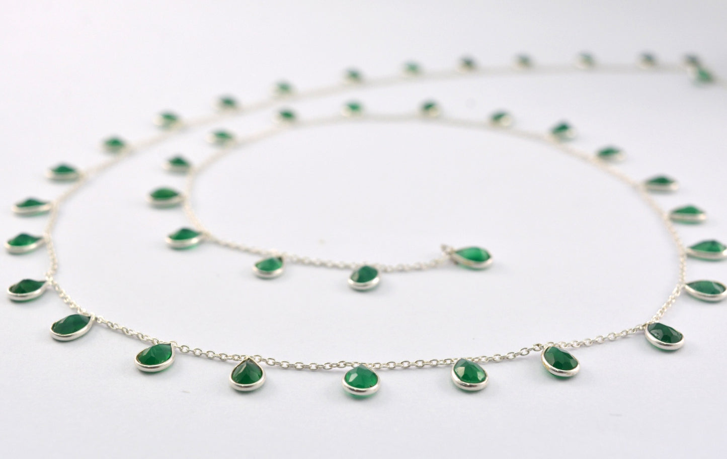 925 Silver Gold Rosary Chain with Onyx - 4.00mm