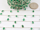 925 Silver Gold Rosary Chain with Stone - 4.00mm