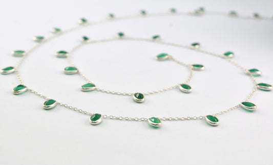 925 Silver Gold Rosary Chain with Stone - 4.00mm - view 3