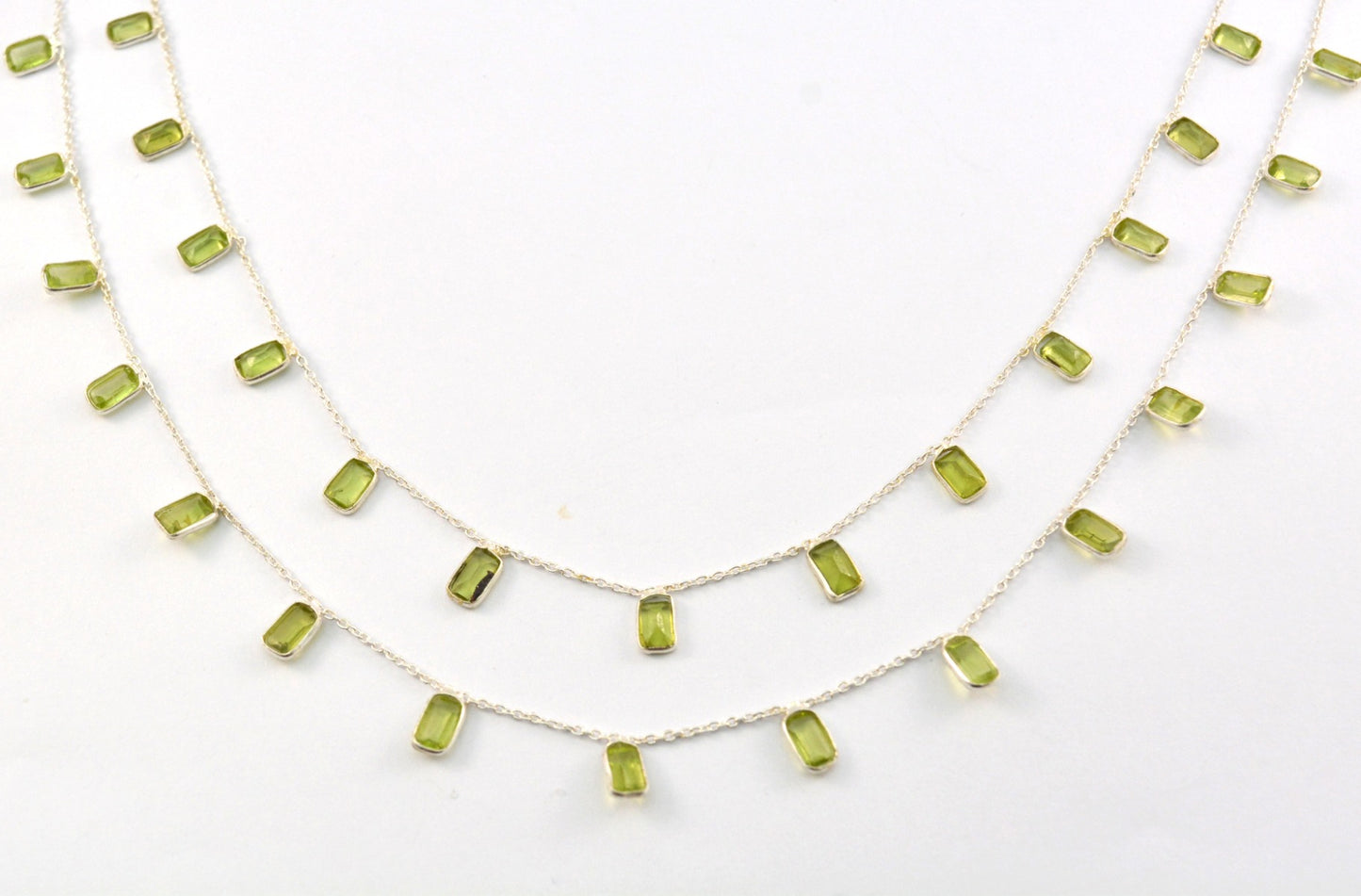 Peridot Rosary Chain - 925 Silver Gold, 4.00mm