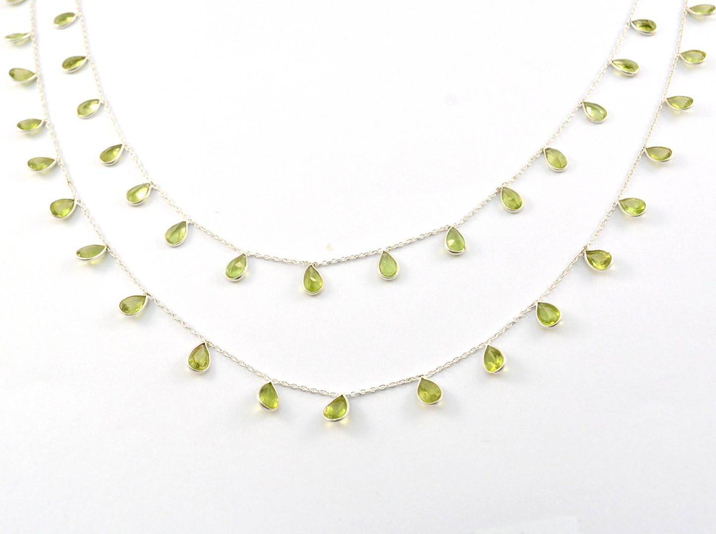 Classic 925 Silver Gold Rosary Chain - Peridot 4.00mm