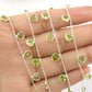 Beautiful Rosary Chain - Peridot 925 Silver Gold 4.00mm