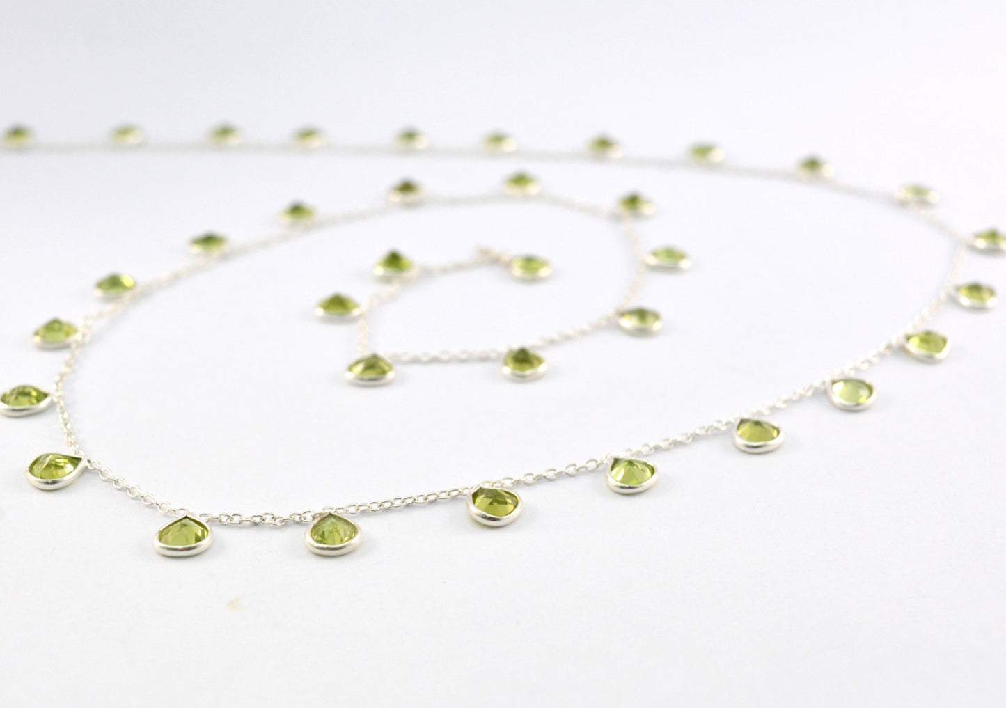 Beautiful Rosary Chain - Peridot 925 Silver Gold 4.00mm