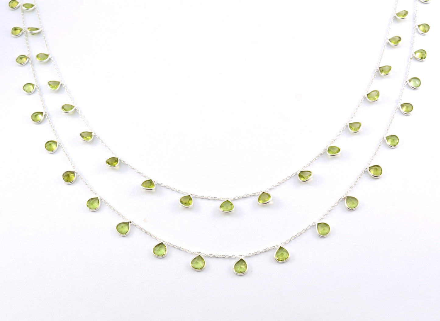 Beautiful Rosary Chain - Peridot 925 Silver Gold 4.00mm