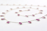 Gorgeous 925 Silver Gold Rosary Chain - Ruby 4.00mm