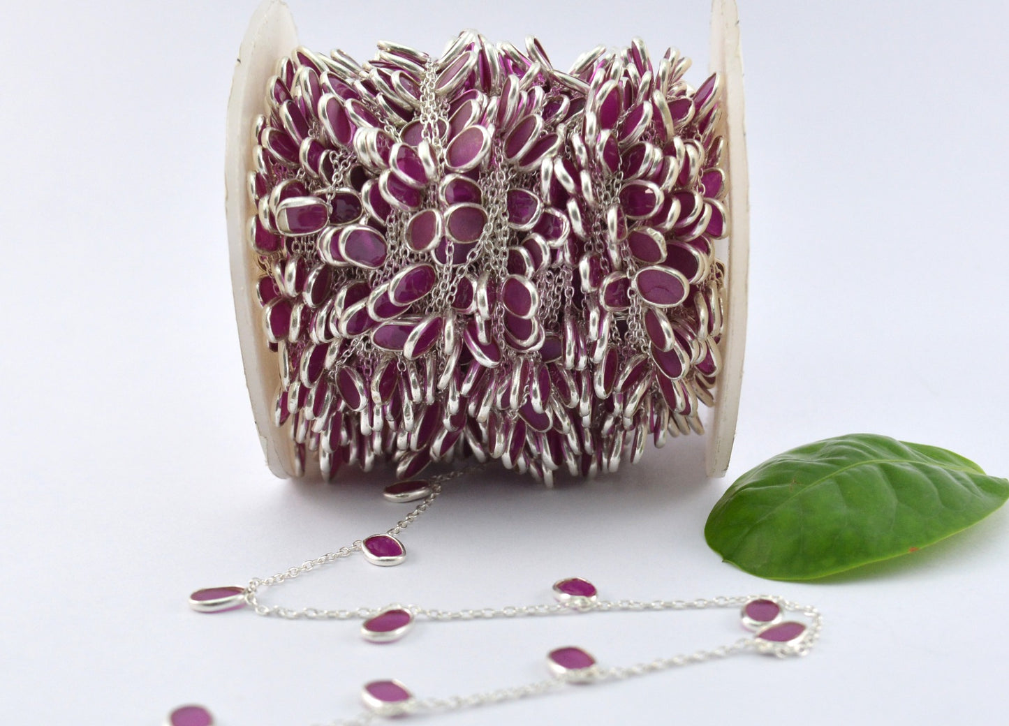 Gorgeous Rosary Chain - Ruby 925 Silver Gold 4.00mm