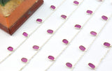 Gorgeous Rosary Chain - Ruby 925 Silver Gold 4.00mm