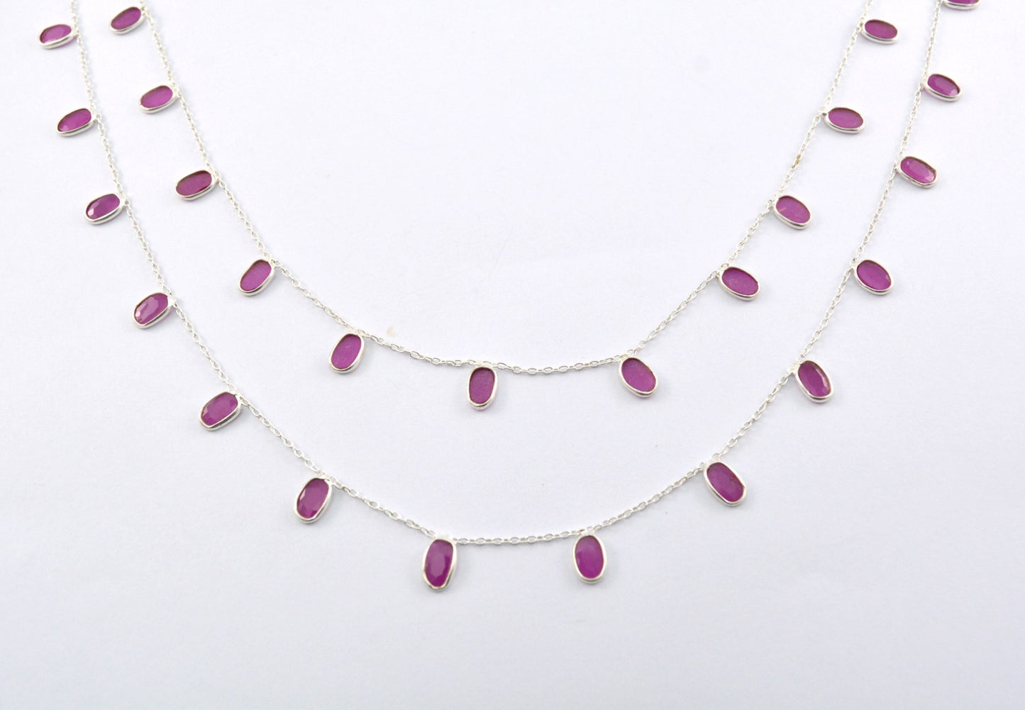 Gorgeous Rosary Chain - Ruby 925 Silver Gold 4.00mm