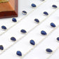 Beautiful 925 Silver Gold Rosary Chain - Sapphire 4.00mm