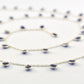 Beautiful 925 Silver Gold Rosary Chain - Sapphire 4.00mm