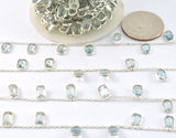 Vintage Topaz Rosary Chain in 925 Silver Gold - 4.00mm