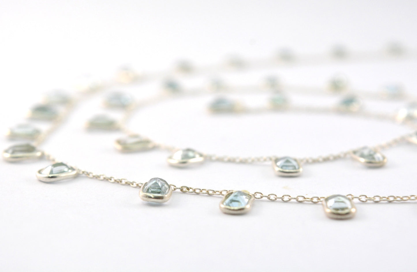 Vintage Topaz Rosary Chain in 925 Silver Gold - 4.00mm