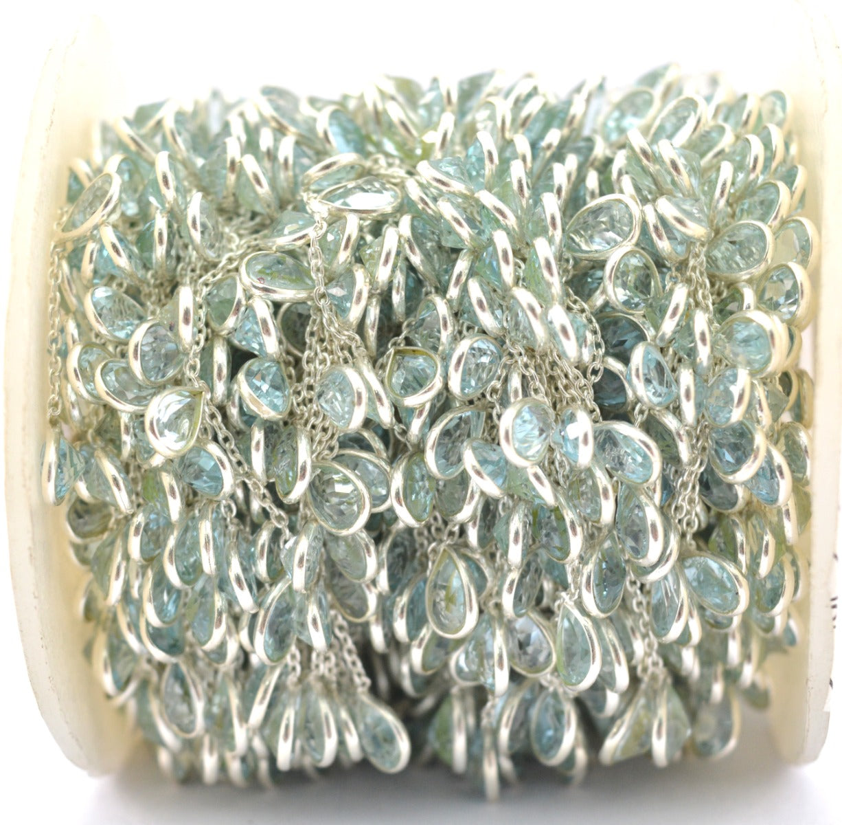 925 Silver Gold Rosary Chain with Topaz - 4.00mm