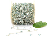 925 Silver Gold Rosary Chain with Topaz - 4.00mm
