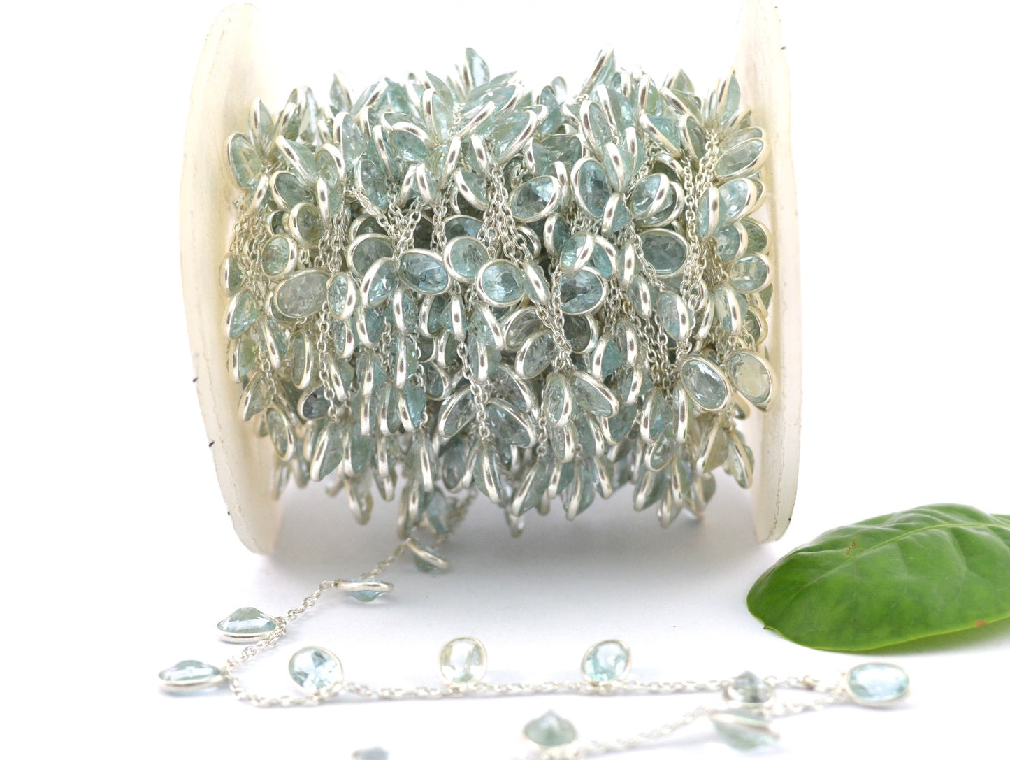 Graceful Rosary Chain - Topaz 925 Silver Gold 4.00mm