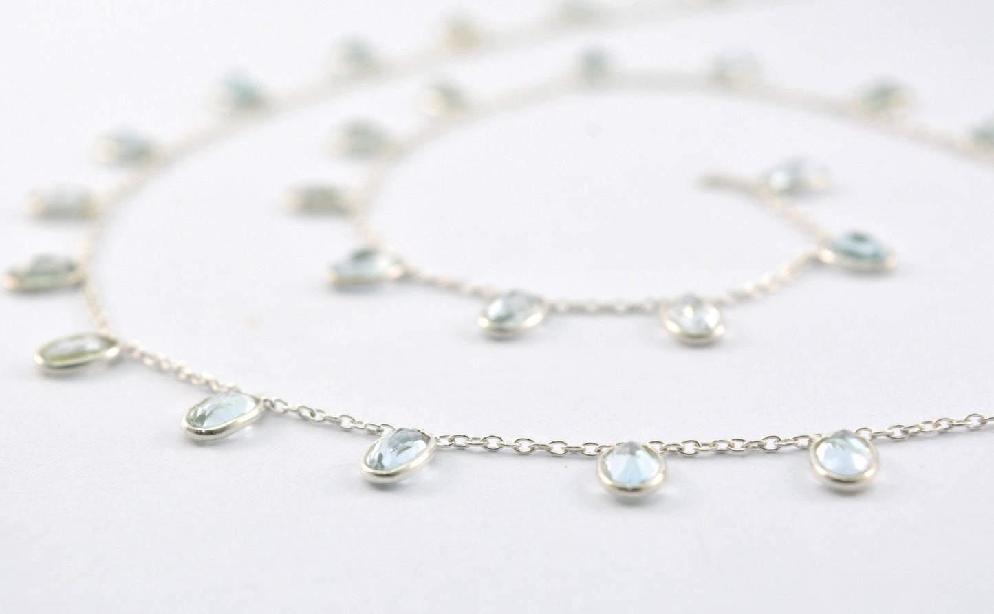 Graceful Rosary Chain - Topaz 925 Silver Gold 4.00mm