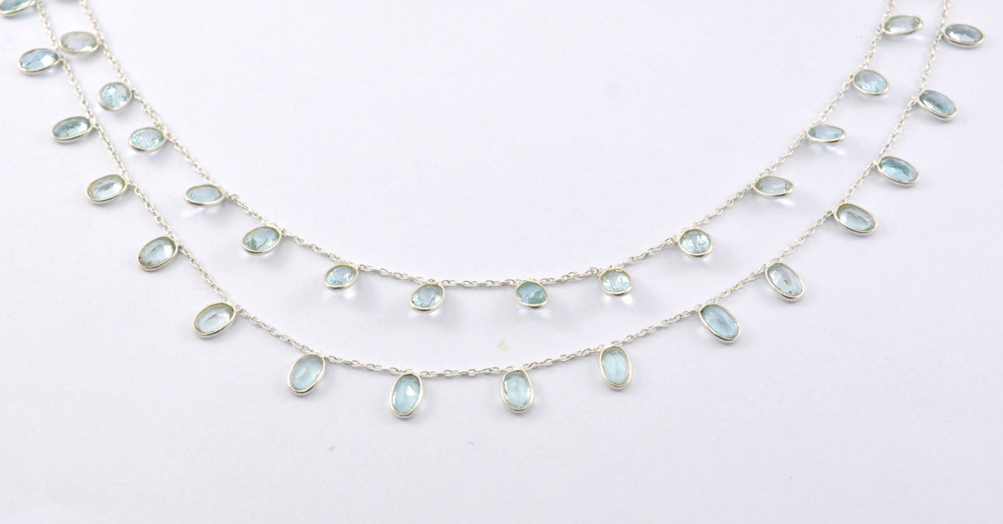 Graceful Rosary Chain - Topaz 925 Silver Gold 4.00mm